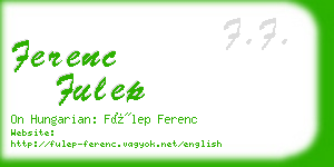 ferenc fulep business card