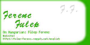ferenc fulep business card